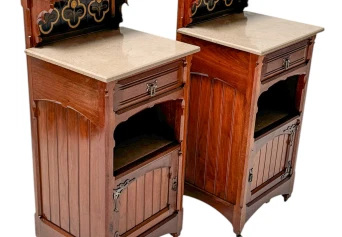 Two Arts & Crafts Nightstands by Gustave Serrurier-Bovy, 1900s